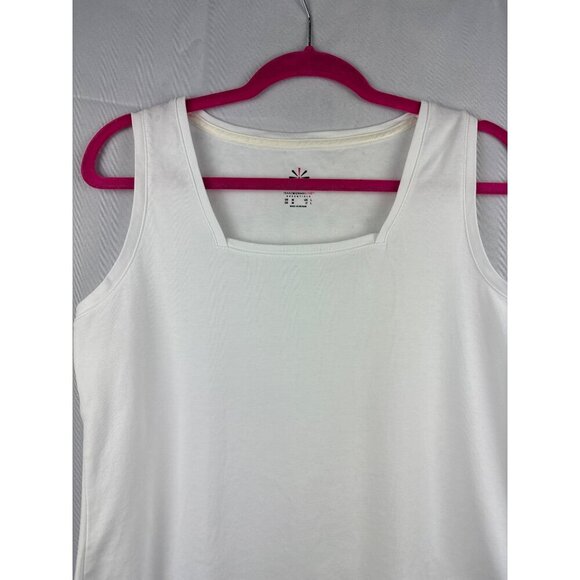 Isaac Mizrahi Live Womens White Cotton Tank Top M - Picture 1 of 6